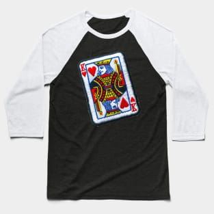 Embroidered King Of Hearts Patch Design Baseball T-Shirt